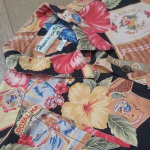 Robert Stock Hawaiian Shirt Men's sz L Multicolor Floral Button Up Short Sleeve